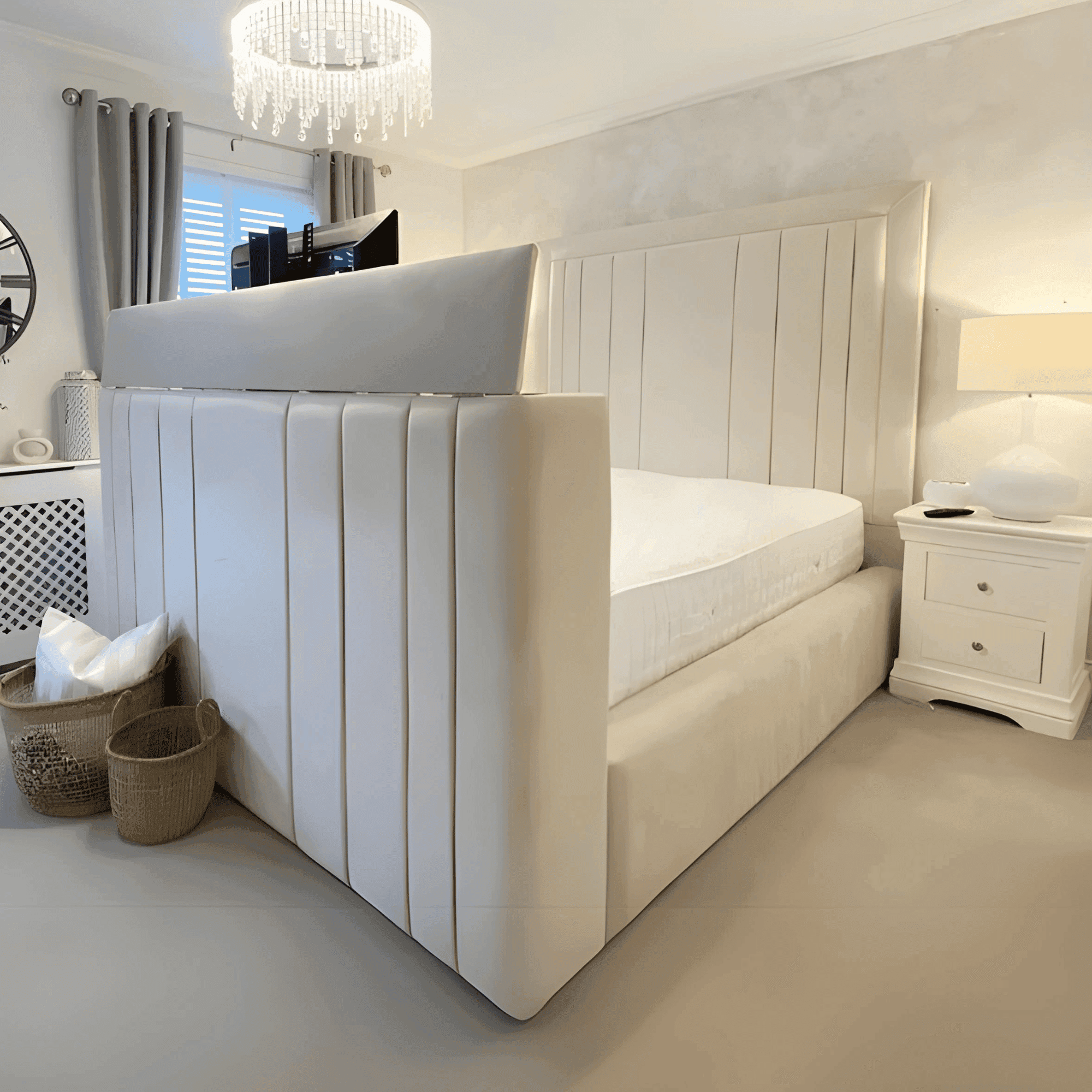 Rayna Panel Lined Tv Bed - UK Beds Direct ltd