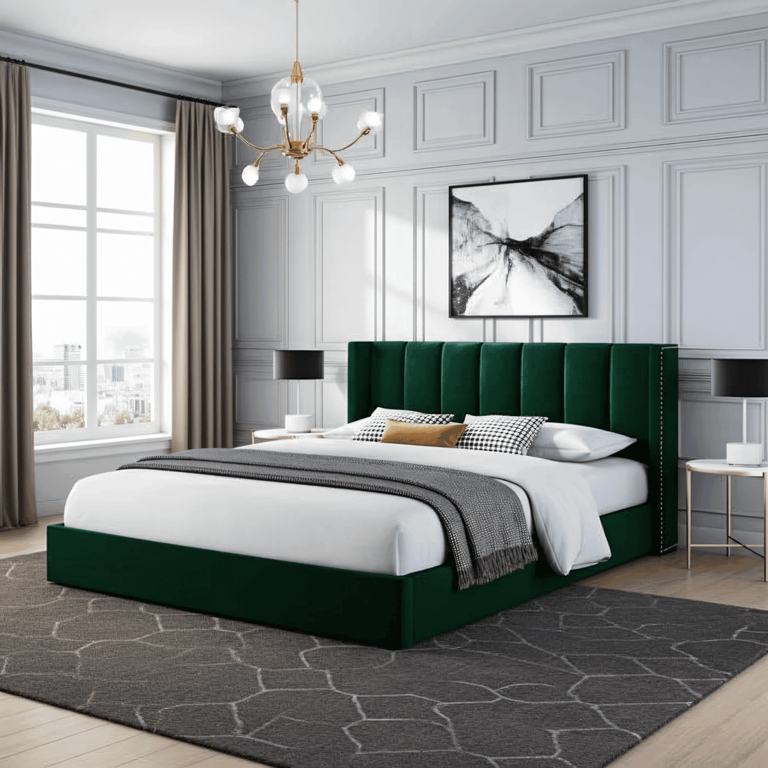 Francis Wingback Bed Frame – Chesterfield Upholstered Wingback Bed