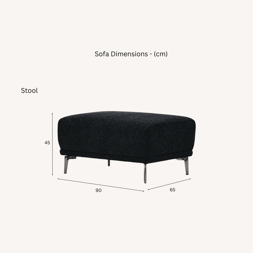 Aluxo Albany Sofa Range in Black Lux Boucle Fabric - UK Beds Direct ltd