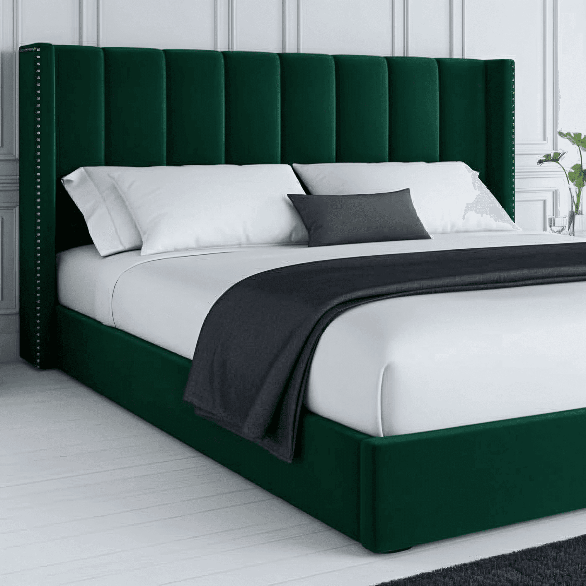 Francis Wingback Bed Frame – Chesterfield Upholstered Wingback Bed - UK Beds Direct ltd