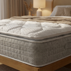 Soft pillow top layer memory foam mattress close up